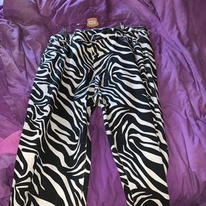 plus size zebra pants